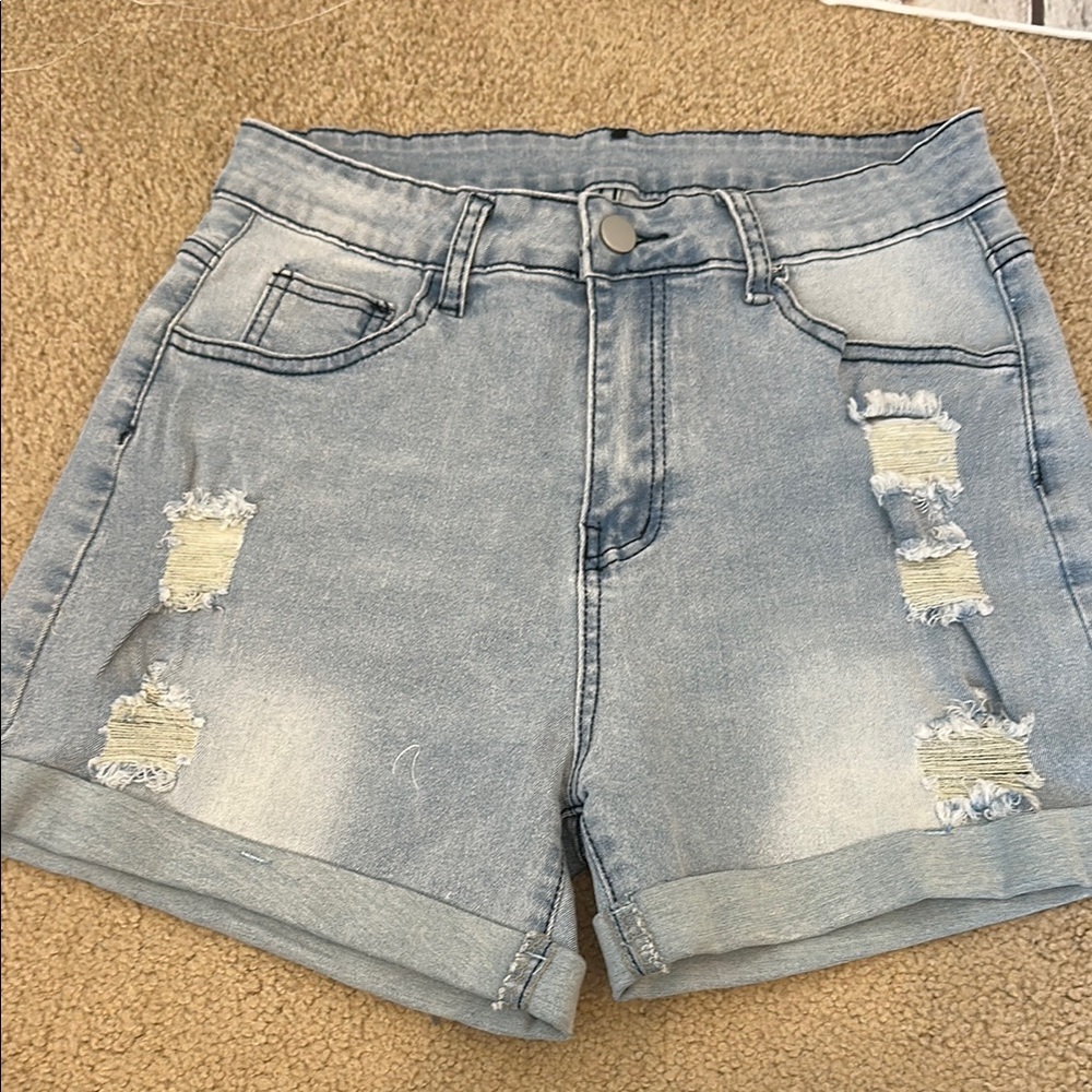 Denim Distressed Women Shorts